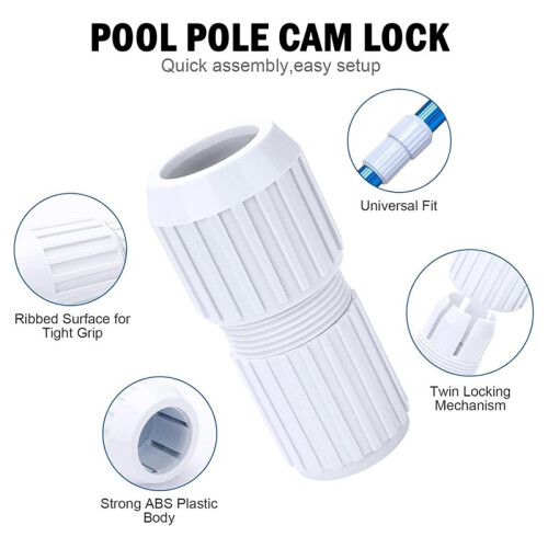 Pool Telescoping Pole Cam Lock Replacement 2pc & Pole Grip Handle Replacement 2pc for Telescopic Swimming Pool Poles 1