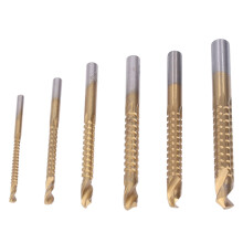 Serrated Twist Drill Bits 6 Pack for Woodworking High Speed Steel 3-8mm