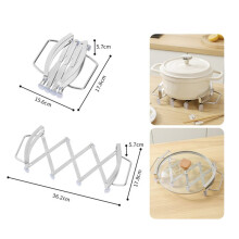Suporte de Aço Inoxidável com Isolamento Térmico, Resistente Ao Calor e Ajustável, para Pratos Quentes em Mesas de Cozinha e Sala de Jantar.