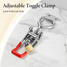 4003 Heavy Duty Toggle Clamp-, 1320Lbs Capacity Pull Clamp Adjustable Hasp Clamps 304 Stainless Steel Toggle-