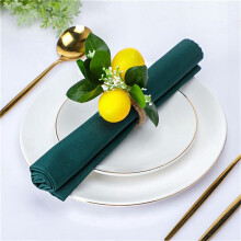 Lemon Napkin Rings Set of 18 Lemon Vine Leaf Napkin Holders for Dining Table Decor Banquet Wedding Birthday Christmas B