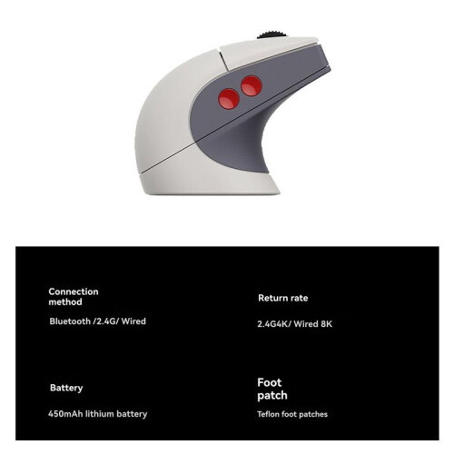 8BitDo Retro R8 Mouse with PAW 3395 Optical Sensor DPI 26K Wireless 4K Polling Mouse with Charging Dock Programmable 1