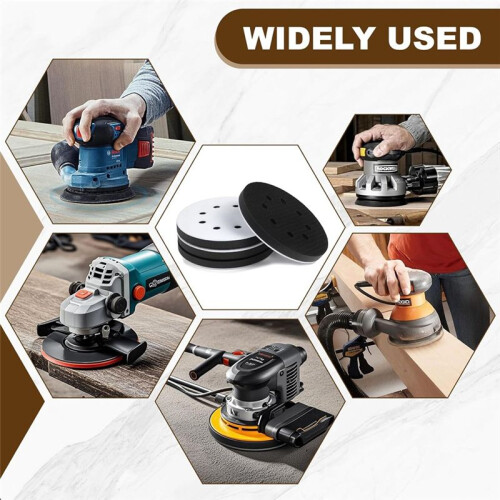 5 Inch 8 Holes Soft Density Interface Pads Hook and Loop Sponge Cushion Buffer Round Backing Pad Foam Sanding Pads 4Pack 2
