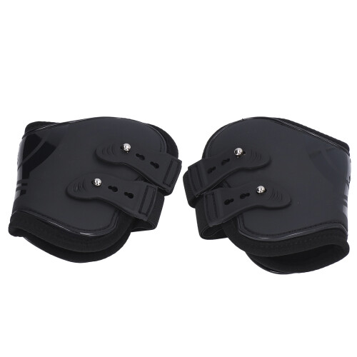 2Pcs Horse Tendon Boots Set, Adjustable PU Shell, Black L 2