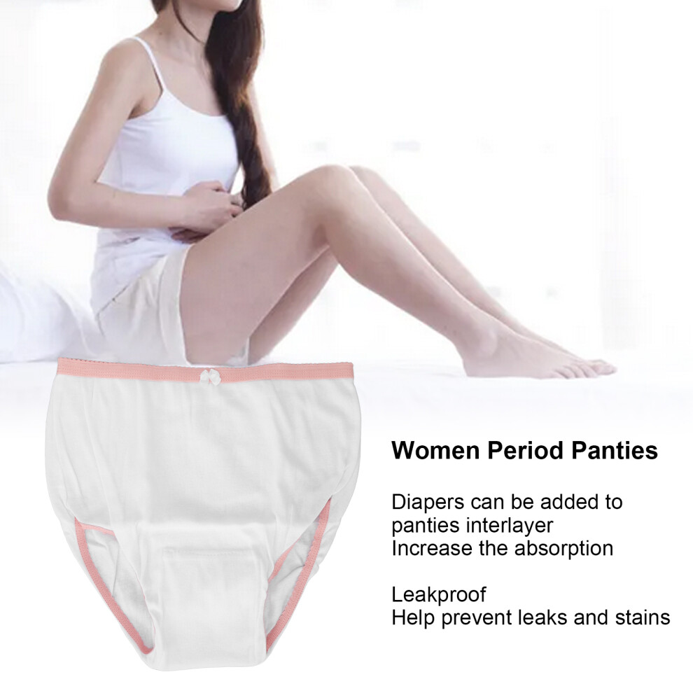 White Period Panties L Size Cotton Leakproof