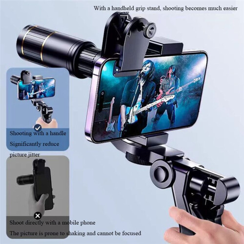 Monóculos com Lente Teleobjetiva 22X, Telescópio  Angular com Revestimento Óptico HD e Tripé com Clipe 2 em 1 para Celular