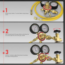 Nitrogen Regulator+Hose,0-800 PSI and 0-4000PSI Output Pressure,CGA580 Inlet Connection and 1/4in Male Flare Fitting