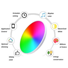 Led Ceiling Lamp Dimmable Applicable to Tuya App, 24W RGB Color Changing Led Ceiling Light for Living Room Bedroom