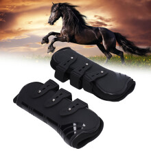 2 Stück Pferdebeinschützer PU Neopren, verstellbar, schützend für Sehne, schwarz, Größe L