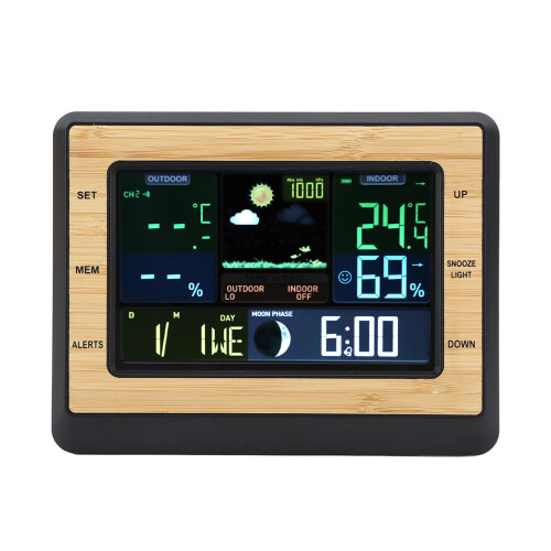 Wireless Weather Station Clock Colour Display
