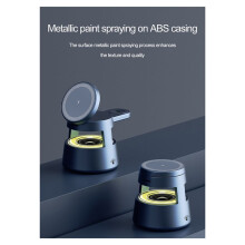 4 in 1 Magnetic Wireless Charger with LED Light Desktop Fast Charging Phone Stand for 16 15 IWatch Airpods