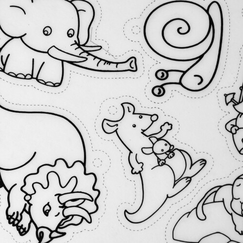 8pcs Heat Shrink Sheets for DIY Keychains & Crafts Cute Animal Pattern 2