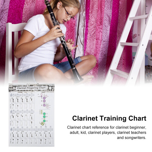 Clarinet Fingering Chart Poster 56cm Coated Paper Accessory for Beginners 2