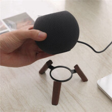 2X Real Wood Stand for Wooden Holder Tripod with Metal Frame Home Pod Speaker Well