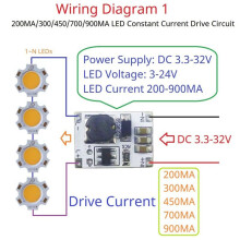 3.3-32V LED Dimmer Step-Down Constant Current LED Driver Module for Led Strip Lights Bedroom Signs Neon 900MA