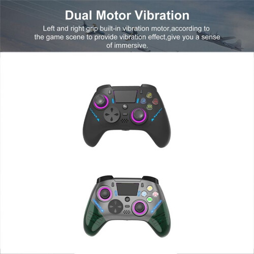 For P5 RGB Controller for PS5/4/PC Console Wired Gamepad W/ Turbo Dual Vibrations No Delay Instant Connect GameControl B 1