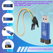 CH341T 2-in-1 USB to I2C USB to IIC UART USB to TTL MCU Serial Port Downloader Adapter