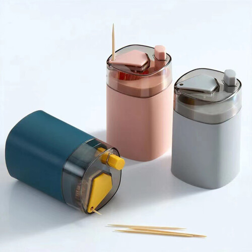 Pink Plastic Pop Up Toothpick Holder 8.3x5.5cm 1