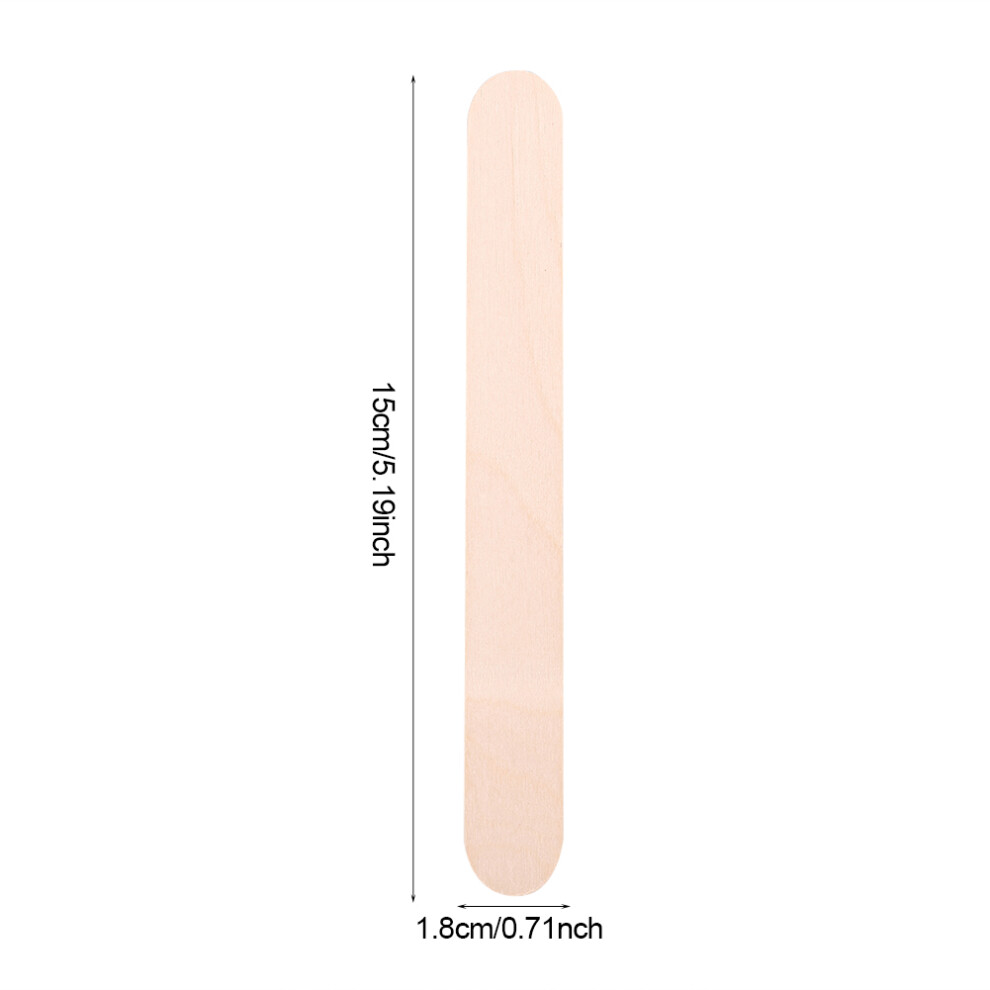Cream 50Pcs Wooden Wax Spatulas, 15X1.8cm, Disposable Facial Mask & Hair Removal Applicators