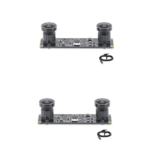 2X Câmera USB VR EstéReo 3D SíNcrona 3840X1080P 4MP 60Fps  MóDulo de Câmera Dupla USB com Lente  Angular de 130 Graus