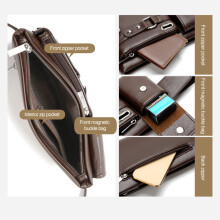 3X WEIXIER Unisex Single-Shoulder Multi-Function Large-Capacity Waist Bag Men's Chest Bag Messenger Bag Brown