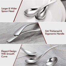 80 Pack Soup Spoons, Stainless Steel Soup Spoons, Thick Heavy-Weight Table Spoons