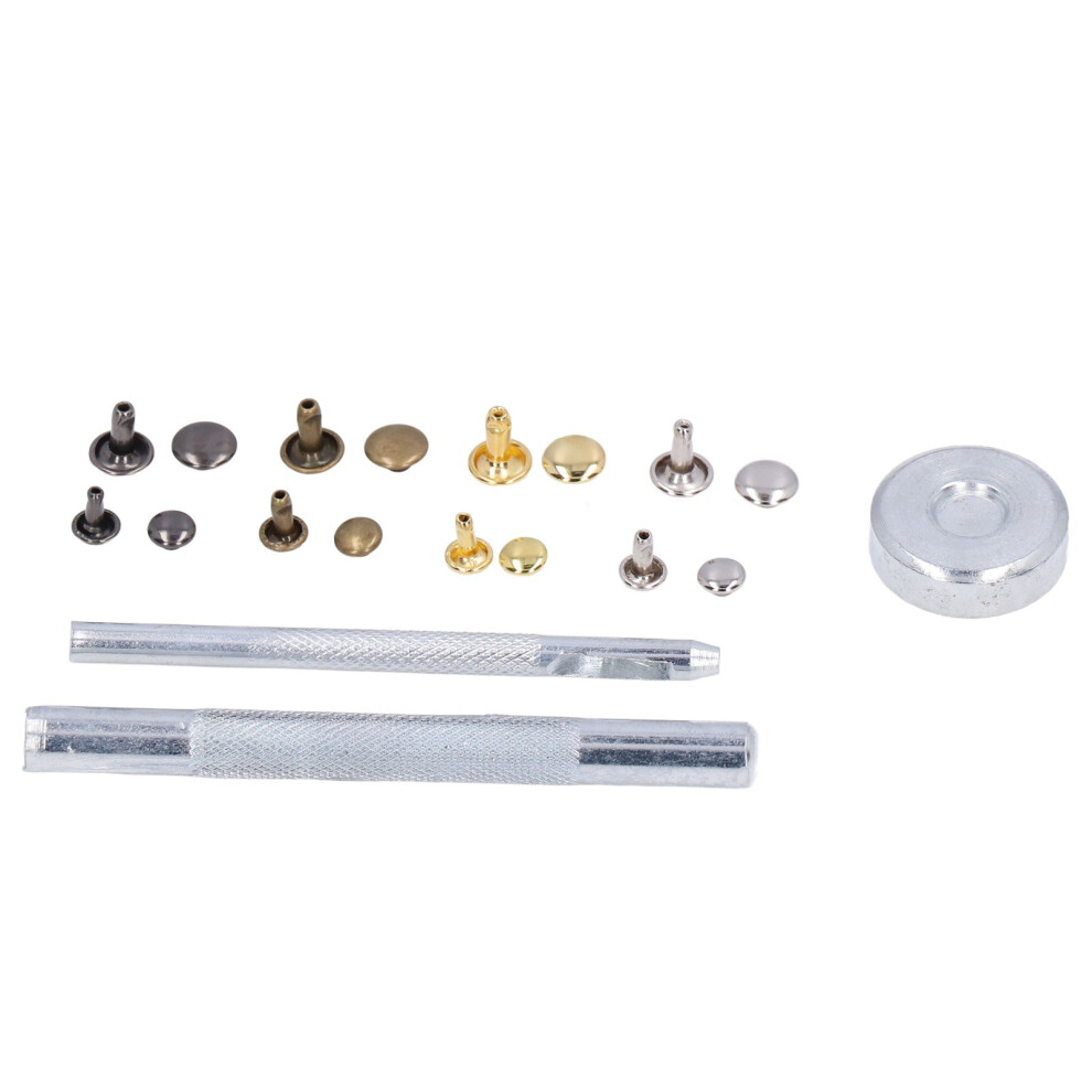 Tubular Leather Rivet Kit 240Pcs Double Caps 2