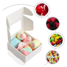 200 Pieces Paper Box with Window Present Packaging Box Treat Box for Homemade Soap Treat Bakery Candy (White)