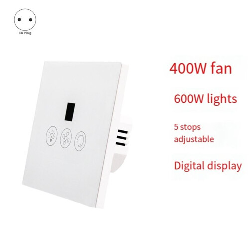 Tuya   Controller EU Plug Ceiling Fan Lamp  Remote APP Control Speed Works with Alexa  Home White 1