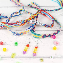 2set 12 Styles Friendship Bracelet Kit with String and Letter Beads, Color Embroidery Floss, Elastic Cord, Braiding Disc