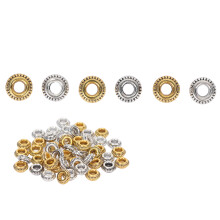 50pcs Zinc Alloy Hair Dreadlocks Rings Gold Silver Hair Beard DIY Jewelry