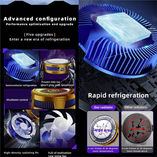 Mobile Phone Game Cooler Semiconductor Radiator for  Android for PUBG Game Cooling Fan Powerful  Effect 2