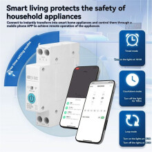 TUYA WiFi Energiemeter 63A 1P+N Kwh Metering Monitoring Circuit Breaker Timer Relais MCB