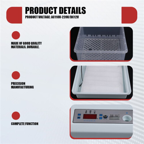 20Pcs Eggs Incubator Set Semi Automatic Household Brooder Farm Chicken  Duck Bird Egg Incubator EU Plug 2