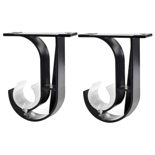Curtain Rod Bracket Black28mm2Pack 2
