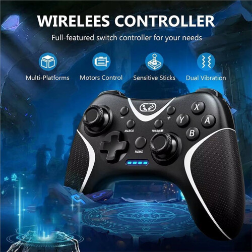 For Switch2 NS Pro Wireless Gamepad for  Lite OLED PC Android Continuous Vibrations Game Controller Black&White 1