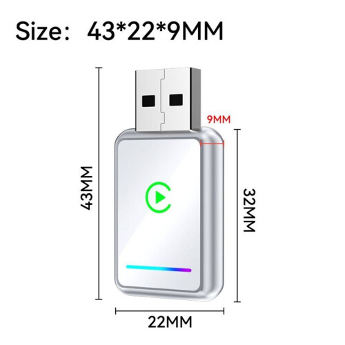 2IN1 Wireless CarPlay Android Auto USB Adapter Dongle   Box Plug  Converts Wired Carplay to Wireless B 2