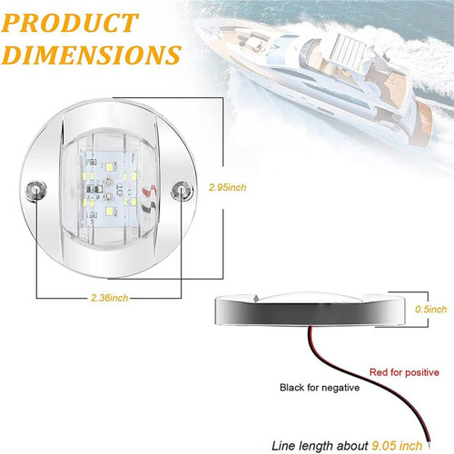 8 Peças Luzes Interiores para Barcos Marinhos, Luz de Cortesia de Convés de  de LED de 3 Polegadas 1