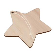 50 x Wooden Star Shapes, Plain Wood Tags with Hole (10cm)