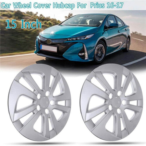 2 Pair 15 Inch Car Wheel Cover Hub Cap Replacement for  Prius 2016-2018 2