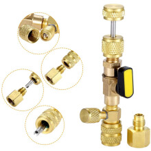 4X R410A R22 Valve Core Remover Installer Tool with Dual Size SAE 1/4 & 5/16 Port for R404A R407C R134A R12 R32