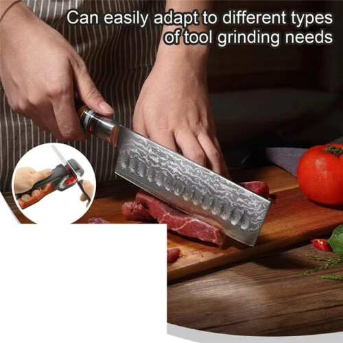 Cutter Sharpener with Adjustable Angle 6-Stage Manual Scissor Sharpener Non-Slip Handle Professional Kitchen Tool 2
