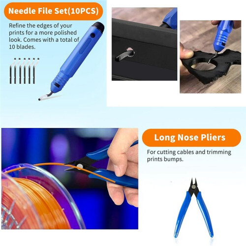 38Pcs 3D Printing Accessories Include Deburring Tool, Art Knife Set, Cutting Pad,Suitable for 3D Print Removing,Cleaning