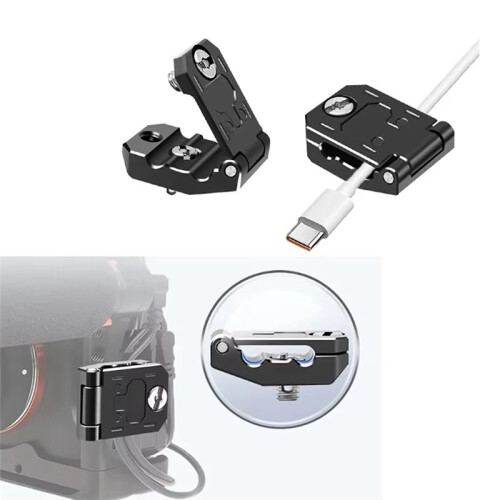 DSLR Camera Cable Clamp with 1/4 Inch  Screw Camera Cage Rig L Plate for 4mm-8mm Cable Fixed Clip Mounting Bracket 1