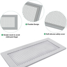 2 Stuks Siliconen Vloerventilatieafdekking, Baby-Proofing Beschermende Ventilatieafdekkingen, Geschikt voor Vloerregisters 4 X 10 Inch (Grijs)