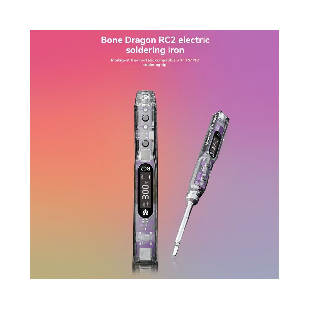 Hglrc Rc2 Soldering Iron Oled Hd Display Constant Temperature Compatible With Ts / T12 Soldering Lron Tips 4711928061313