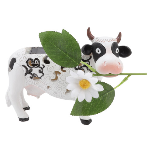 Daisy Cow Solar Light Resin Garden Statue1Pack 1