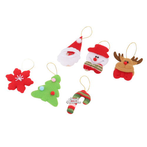 6 katoenen kerstboomhangers 2