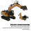 Durable 1:60 Scale Brown Alloy Model Backhoe Loader for Kids 8+ 3
