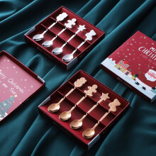 Christmas Spoon 4-Piece Stainless Steel Set Gold & Silver, 12.9 x 2.4 cm